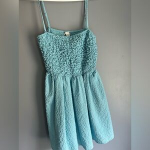 NEW Light Blue Textured Sundress with Smocked Bodice